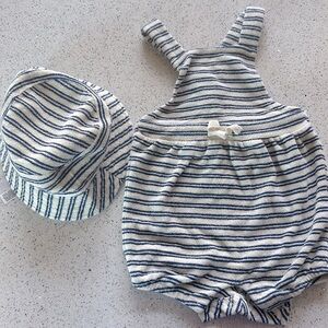 Janie and Jack romper and bucket hat